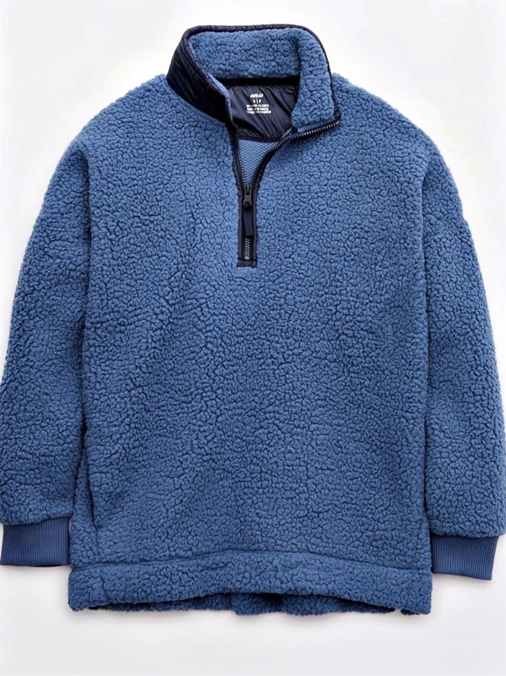Aerie Women’s Fleece Quarter-Zip Blue Size Large Like New